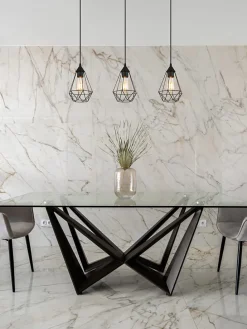 Hängeleuchte in Schwarz - (L)79 x (B)17 x (H)120 cm