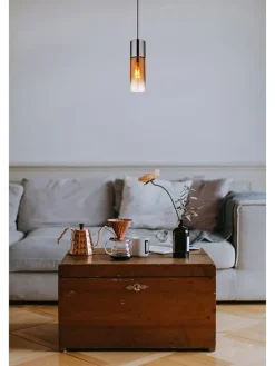 Hängeleuchte in Schwarz/ Braun - (L)150 cm