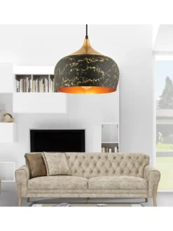 Hängeleuchte in Schwarz/ Gold - Ø 30 cm