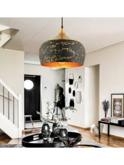 Hängeleuchte in Schwarz/ Gold - Ø 30 cm