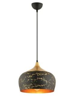 Hängeleuchte in Schwarz/ Gold - Ø 30 cm