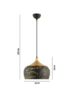 Hängeleuchte in Schwarz/ Gold - Ø 30 cm