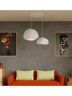 Hängeleuchte in Weiß - (B)75 x (H)120 cm