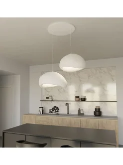 Hängeleuchte in Weiß - (B)60 x (H)120 cm