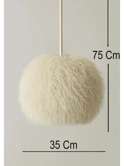 Hängeleuchte in Weiß - (H)75 x Ø 35 cm