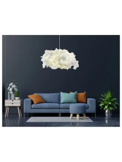 Hängeleuchte in Weiß - (H)80 x Ø 60 cm