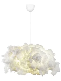 Hängeleuchte in Weiß - (H)80 x Ø 60 cm