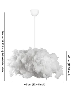 Hängeleuchte in Weiß - (H)80 x Ø 60 cm