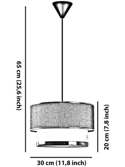 Hängeleuchte in Weiß/ Beige - (H)65 x Ø 30 cm