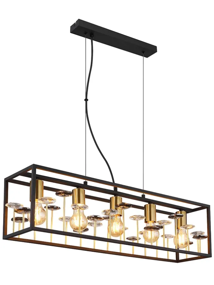 Hängeleuchte ''Lisbon'' in Schwarz - (B)77 x (H)120 x (T)18 cm