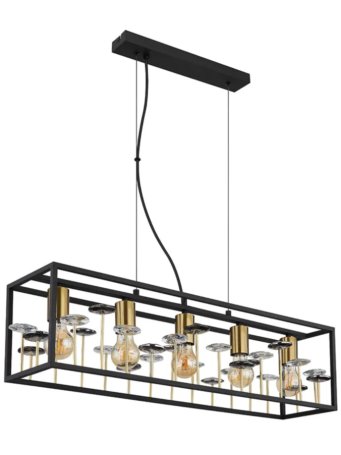 Hängeleuchte ''Lisbon'' in Schwarz - (B)77 x (H)120 x (T)18 cm