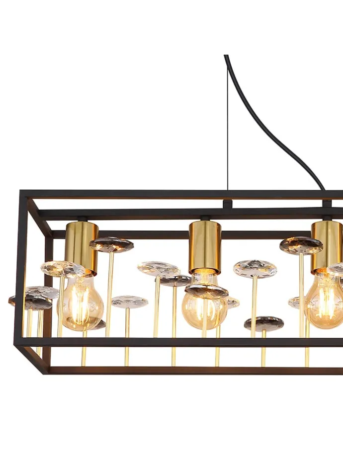 Hängeleuchte ''Lisbon'' in Schwarz - (B)77 x (H)120 x (T)18 cm