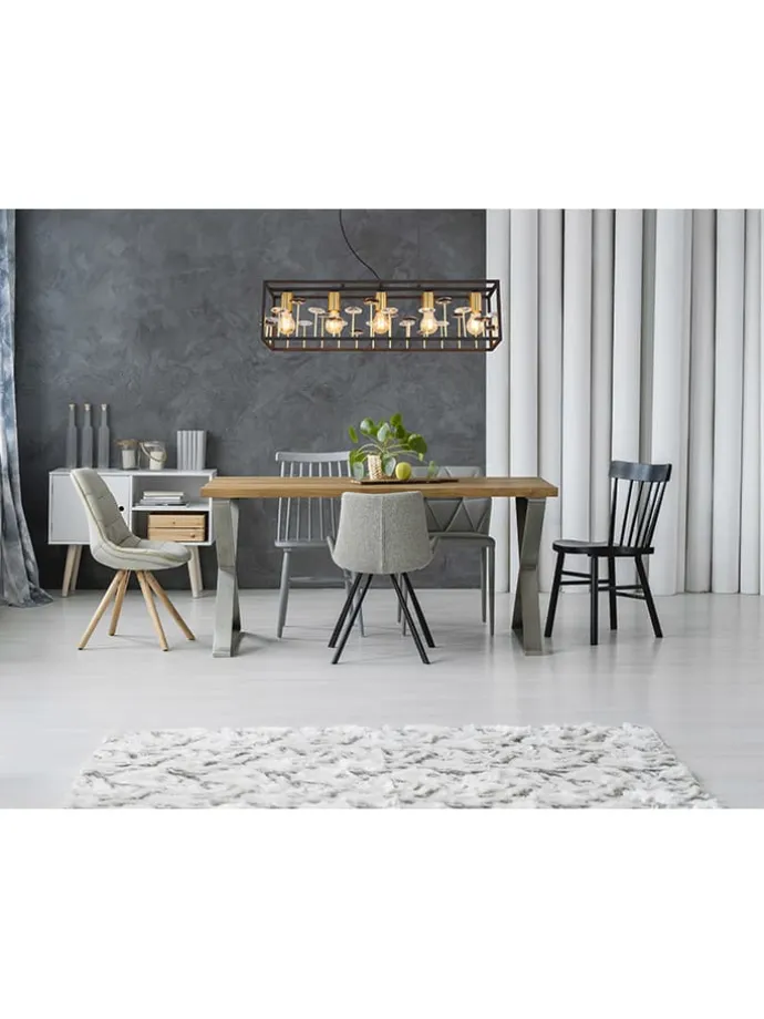 Hängeleuchte ''Lisbon'' in Schwarz - (B)77 x (H)120 x (T)18 cm