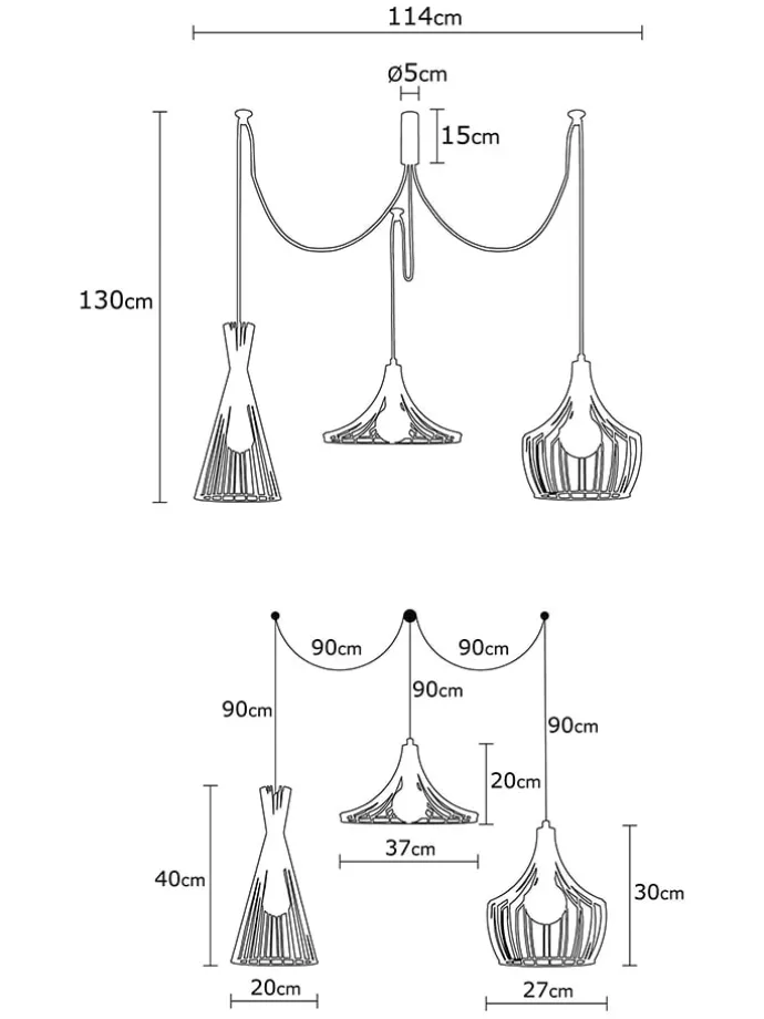 Hängeleuchte "Mezopotamya" in Kupfer - Ø 114 cm