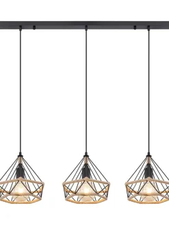 Hängeleuchte "Ulleu" in Schwarz - (L)100 x (B)25 x (H)120 cm