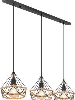 Hängeleuchte "Ulleu" in Schwarz - (L)100 x (B)25 x (H)120 cm