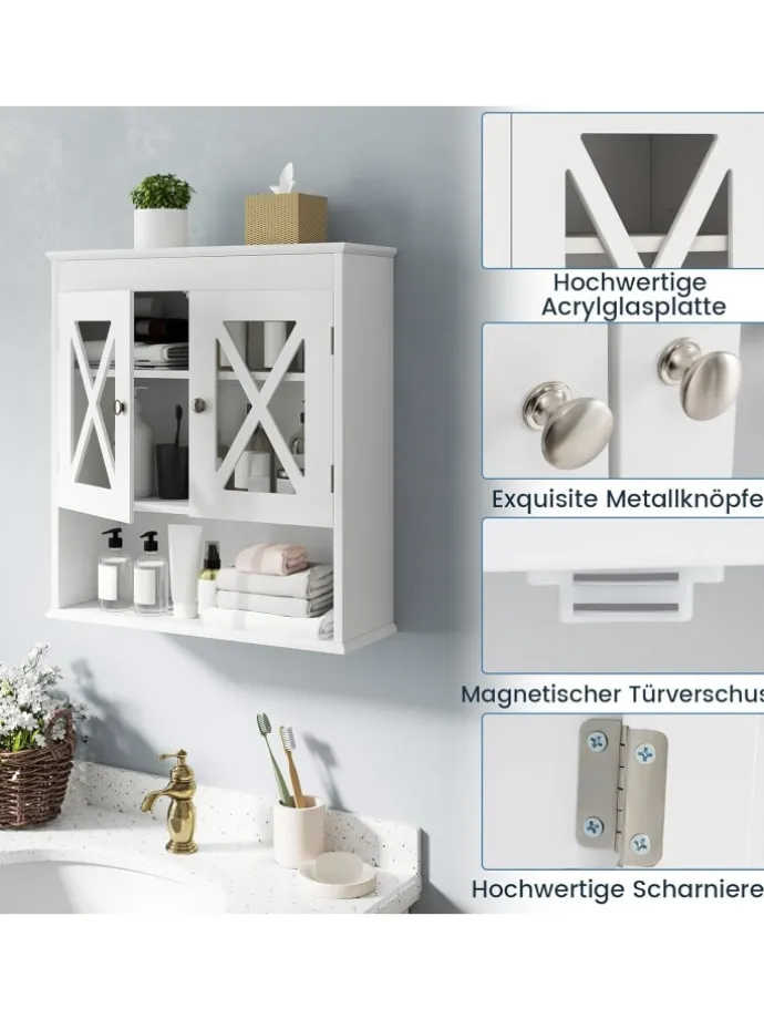 Hängeschrank Badezimmer in Weiß