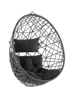 Hängesessel ALATRI in Schwarz/Grau - (W) 94 x (H) 108 x (L) 96 cm