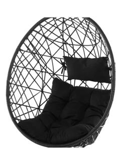 Hängesessel ALATRI in Schwarz/Grau - (W) 94 x (H) 108 x (L) 96 cm