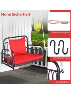 Hängesessel 180kg belastbar in Rot