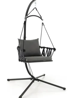 Hängesessel mit Gestell & Aufhängegurt bis 150kg in Grau