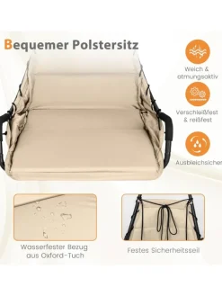 Hängesessel mit Gestell in Beige