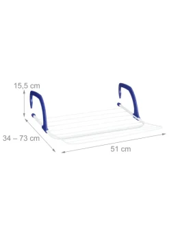Hängetrockner in Weiß/ Blau - (B)51 x (H)15,5 x (T)73 cm