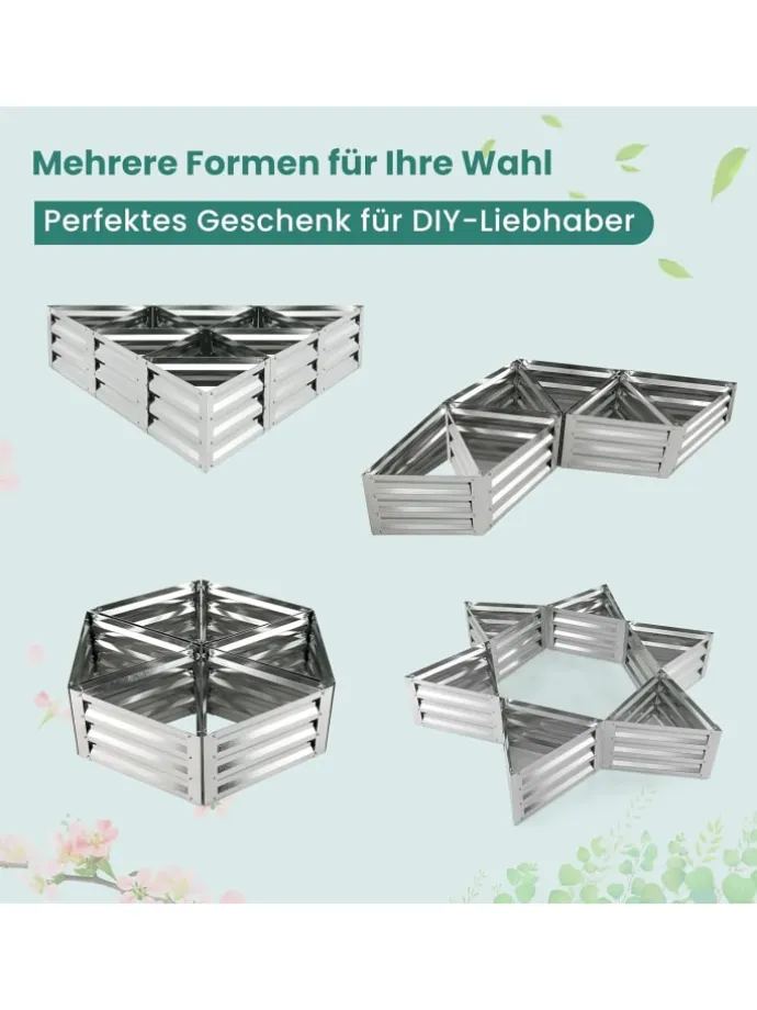 Hochbeet 6 tlg. Set in Silber