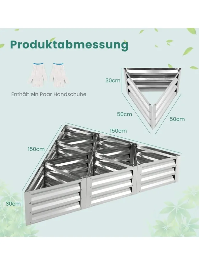 Hochbeet 6 tlg. Set in Silber