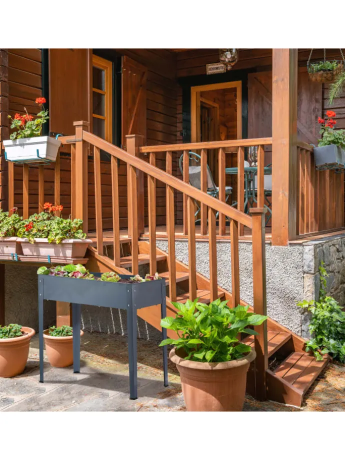 Hochbeet in Grau - (B)86 x (H)80 x (T)40,5 cm