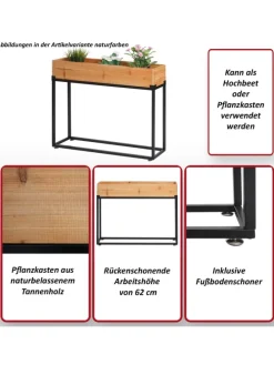 Hochbeet L32, Gestell schwarz, naturfarben