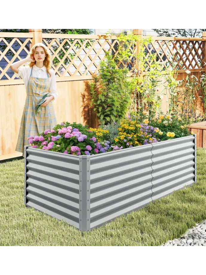 Hochbeet Metall in Grau