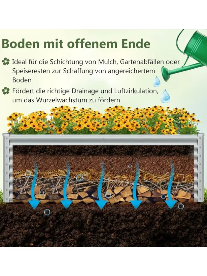 Hochbeet Metall in Grau