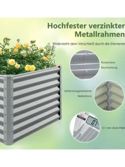 Hochbeet Metall in Grau