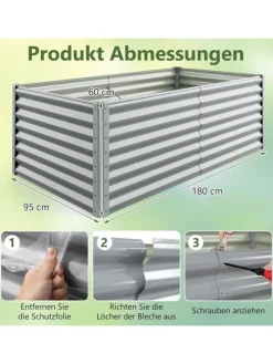 Hochbeet Metall in Grau