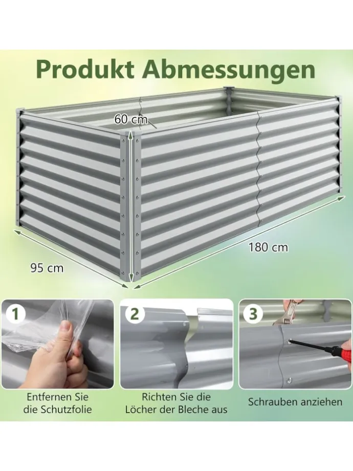 Hochbeet Metall in Grau