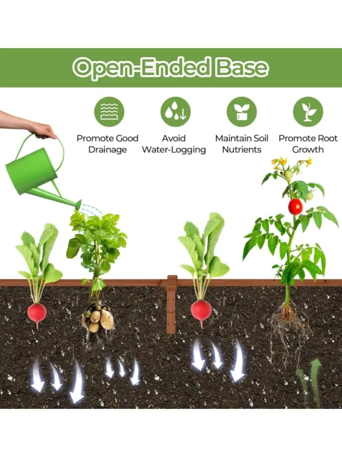 Hochbeet mit Rankgitter in Braun