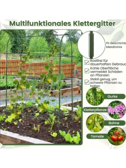 Hochbeet mit Rankgitter 76x37x189cm in Schwarz