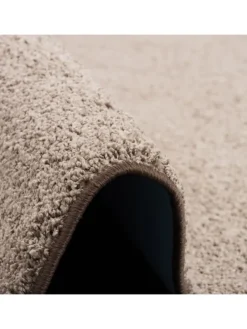 Hochflor Velours Teppich Läufer Mona in Taupe