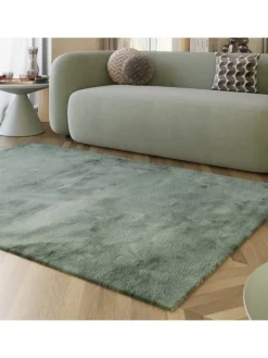 Hochflorteppich Alice in Salbei Grün