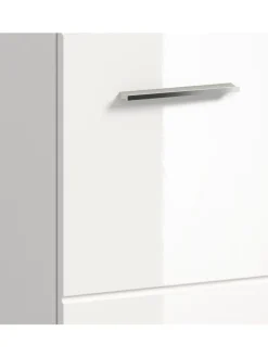 Hochschrank breit in Weiß/Weiß Hochglanz - (B) 60 x (H) 185 x (T) 30