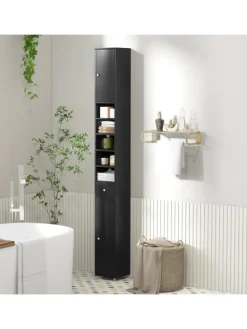 Hochschrank schmal 180 cm in Schwarz