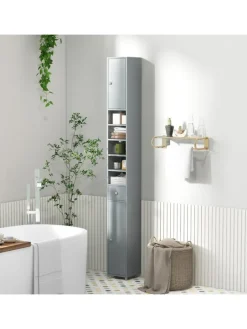 Hochschrank schmal 180 cm in Grau