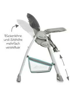 Hochstuhl & Babyliege Sit'n Relax - Hear in grau,gruen