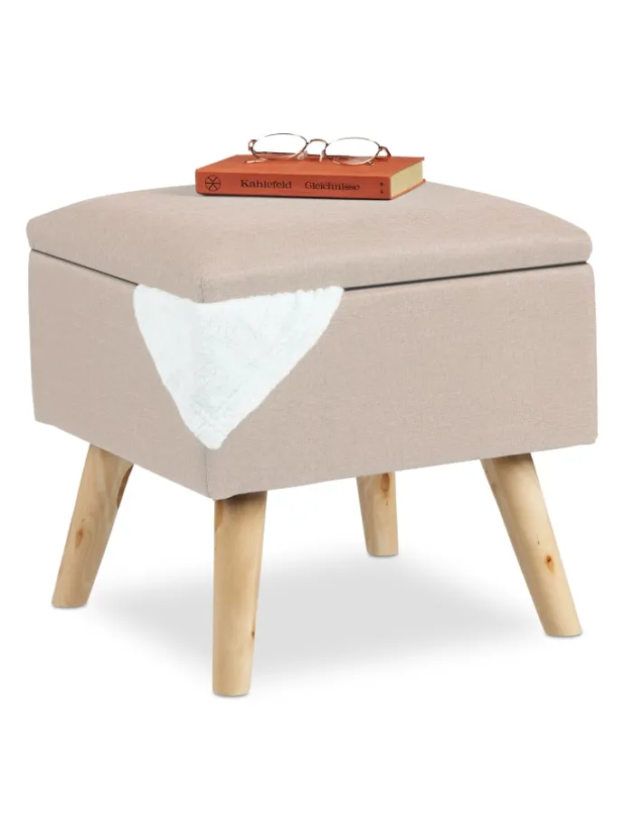 Hocker in Beige - (B)40x (H)40 x (T)40 cm