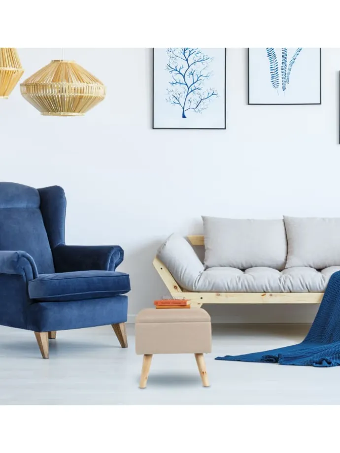 Hocker in Beige - (B)40x (H)40 x (T)40 cm