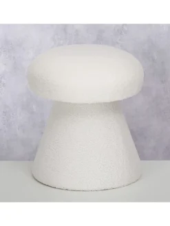 Hocker "Tolin" in Creme - (H)44 x Ø 38 cm