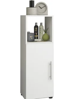 Holz Badmöbel Midischrank Badschrank Bad Flandu in Weiß