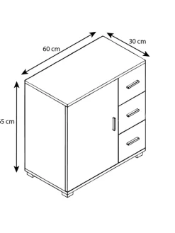 Holz Badmöbel Midischrank Bad Schublade Zalo in Weiß