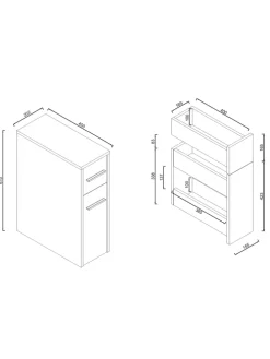 Holz Badmöbel Nischenschrank Raumteiler Bad Zalo in Weiß
